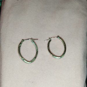 Silver Hoops (ovals) with engraved designs